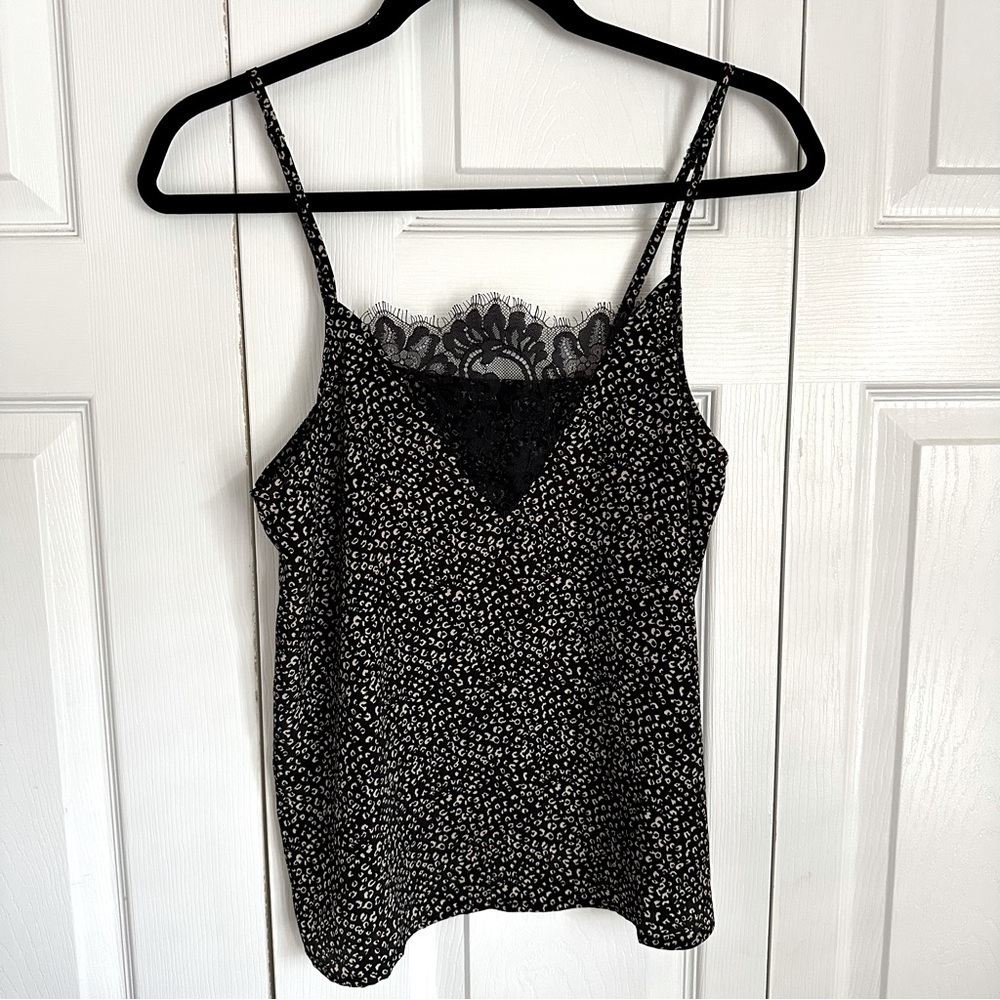 Storia Cami Strappy Tank Top Womens S Animal Print Lace Trim Party Whimsigoth